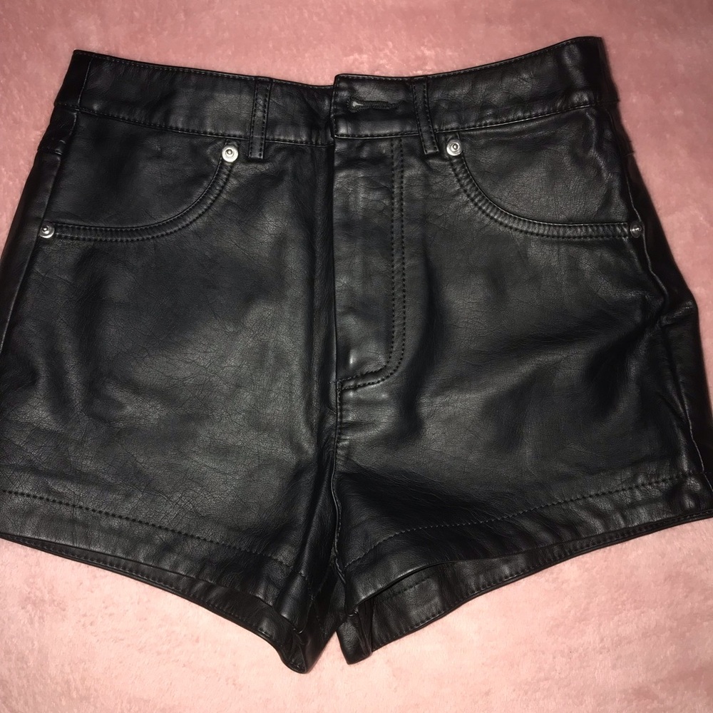Leather shorts